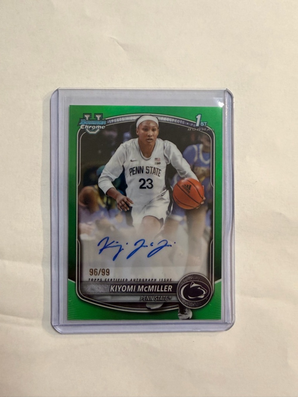 Topps Green Kiyomi McMiller Penn State Autograph Card